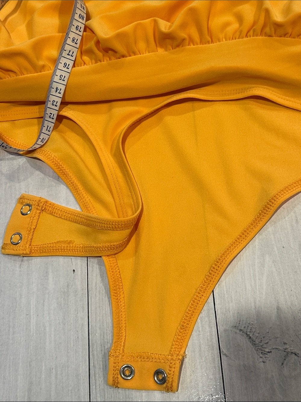 Express Sz Medium Marigold Halter Ring Draped Bodysuit • NWT! - Picture 9 of 9